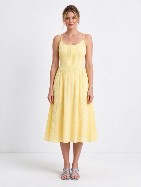 The bestseller in butter yellow on the same AI model